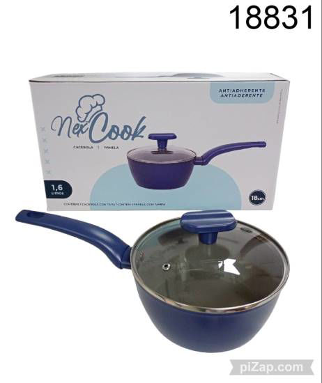 Imagen de OLLA 18CM CON TAPA VIDRIO NEX COOK 3.26